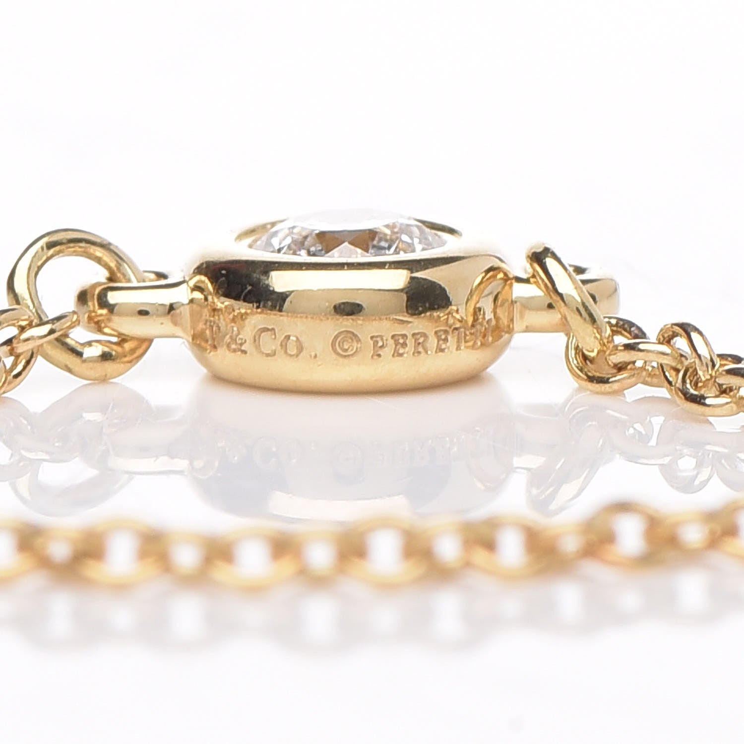 Tiffany 18K Yellow Gold Diamond .07ct Elsa Peretti Diamonds by the Yard Ring 51 5.75 4 of 4