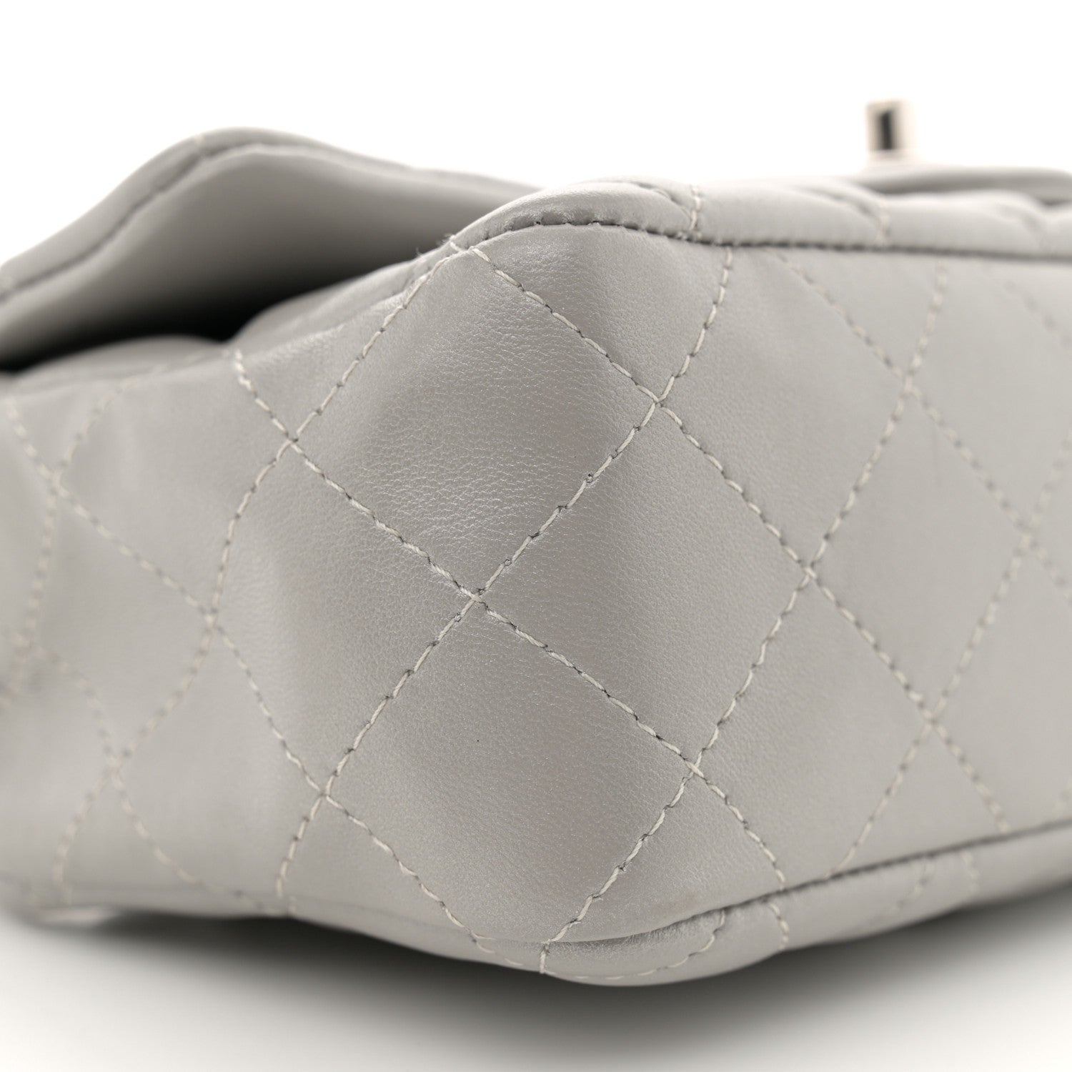 Chanel Metallic Lambskin Quilted Mini Rectangular Flap Silver 9 of 11
