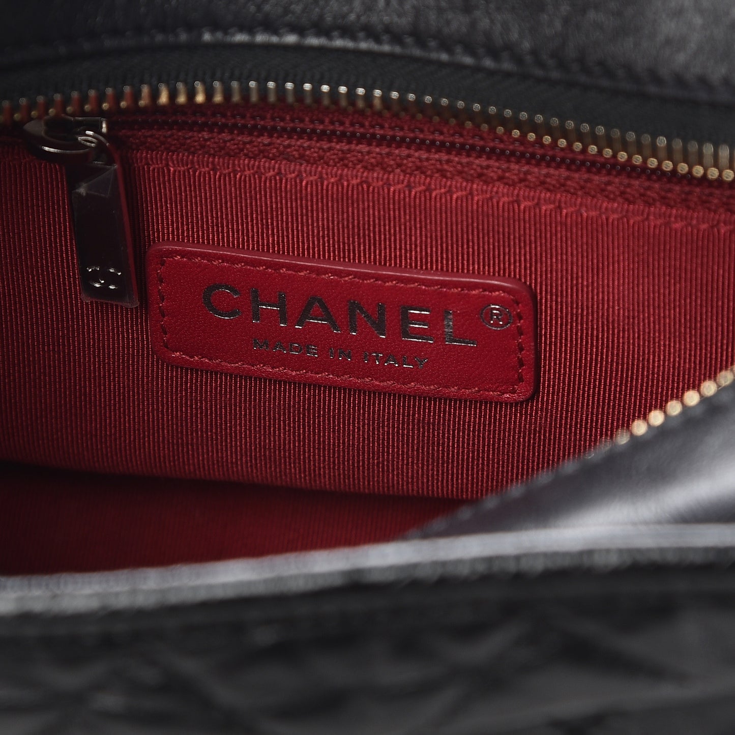 Aged Calfskin Quilted Small Gabrielle Hobo Black