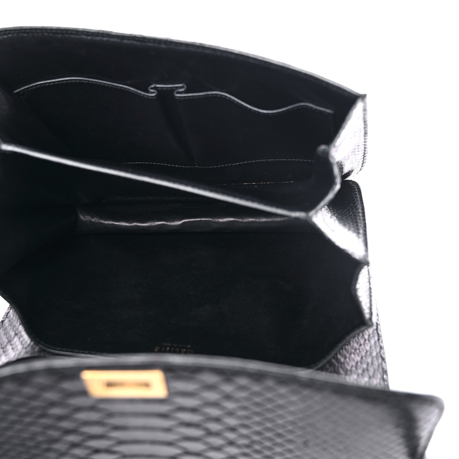 Celine Python Medium Classic Box Flap Bag Black 5 of 16