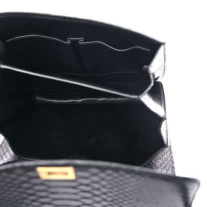 Celine Python Medium Classic Box Flap Bag Black 5 of 16