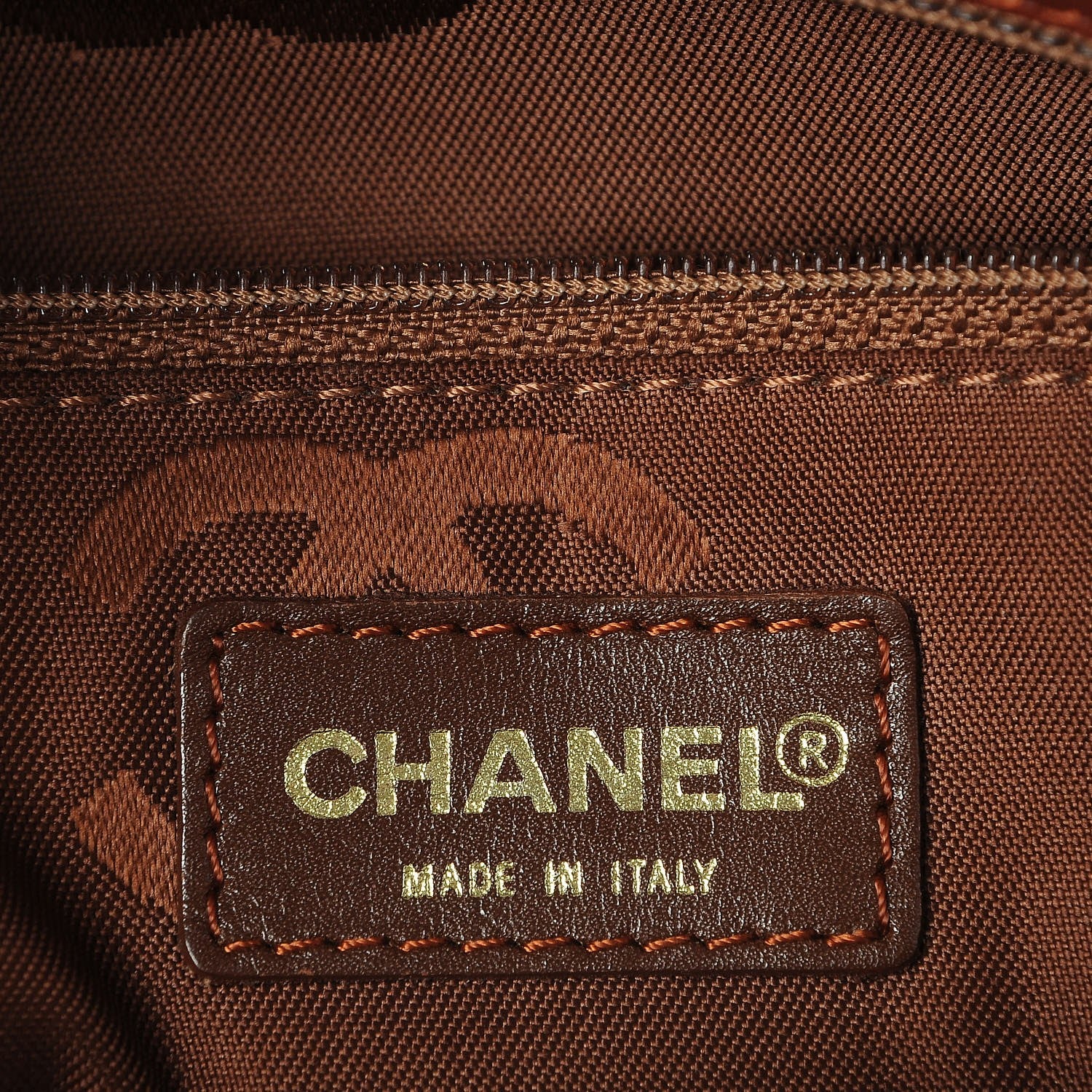 Chanel Calfskin Stitch Small Surpique Tote Brown 6 of 8