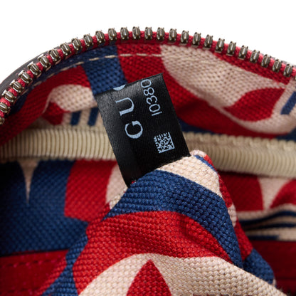 Gucci X ADIDAS Textured Dollar Calfskin Web Trefoil Logo Embossed Mini Bowling Bag Red Off White 8 of 11