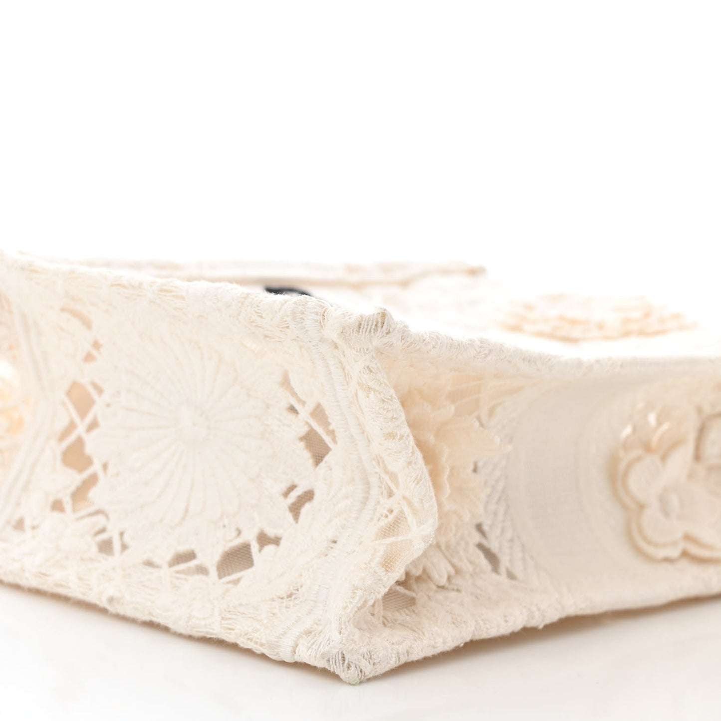 Embroidered D-Lace Mini Book Tote Phone Bag White Black