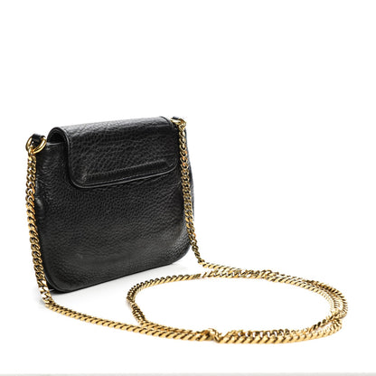 Gucci Pebbled Calfskin Small 1973 Chain Shoulder Bag Black 3 of 9