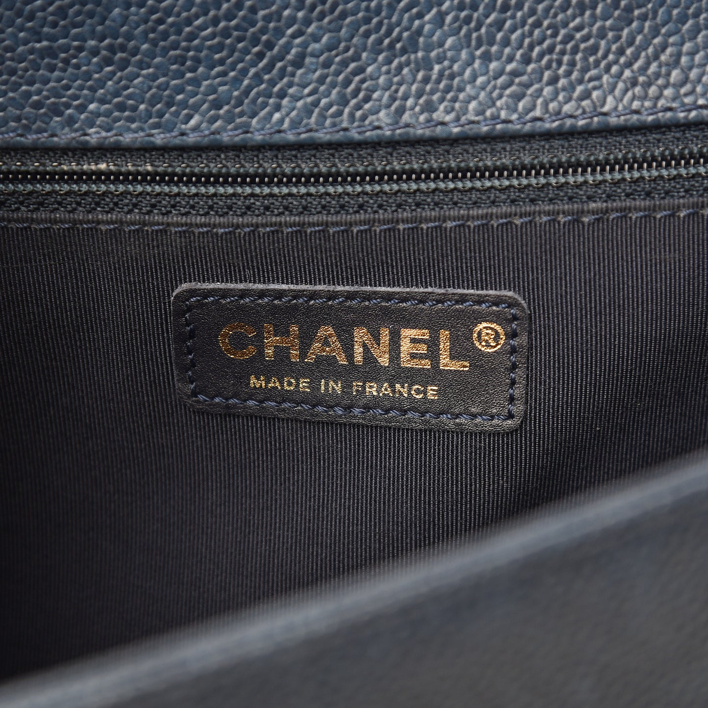 Caviar Quilted New Medium Boy Flap Dark Navy Blue