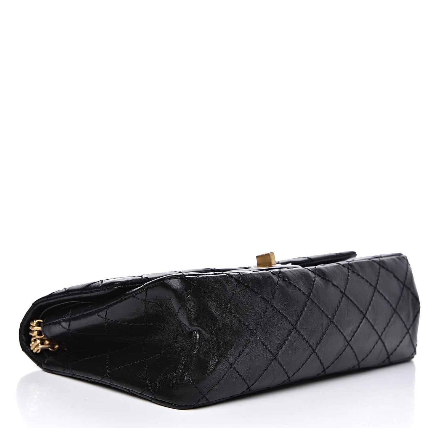 Aged Calfskin Quilted 2.55 Reissue 225 Flap Black