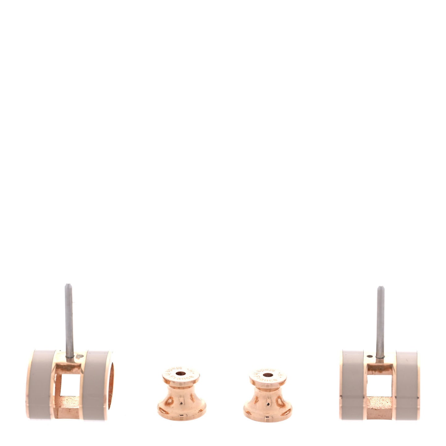 Rose Gold Lacquered Pop H Earrings Marron Glace