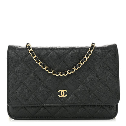 Chanel Caviar Quilted Wallet on Chain WOC Black 1 of 12