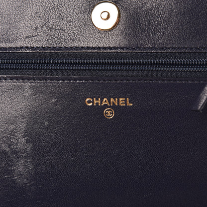 Chanel Sheepskin Quilted Mademoiselle Vintage Wallet On Chain WOC Navy 8 of 14