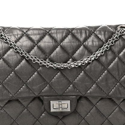 Chanel Metallic Aged Calfskin Quilted 2.55 Reissue 226 Flap Dark Grey 8 of 10