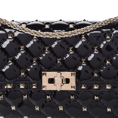 Valentino Garavani Patent Rockstud Spike Wallet on Chain Black 11 of 11