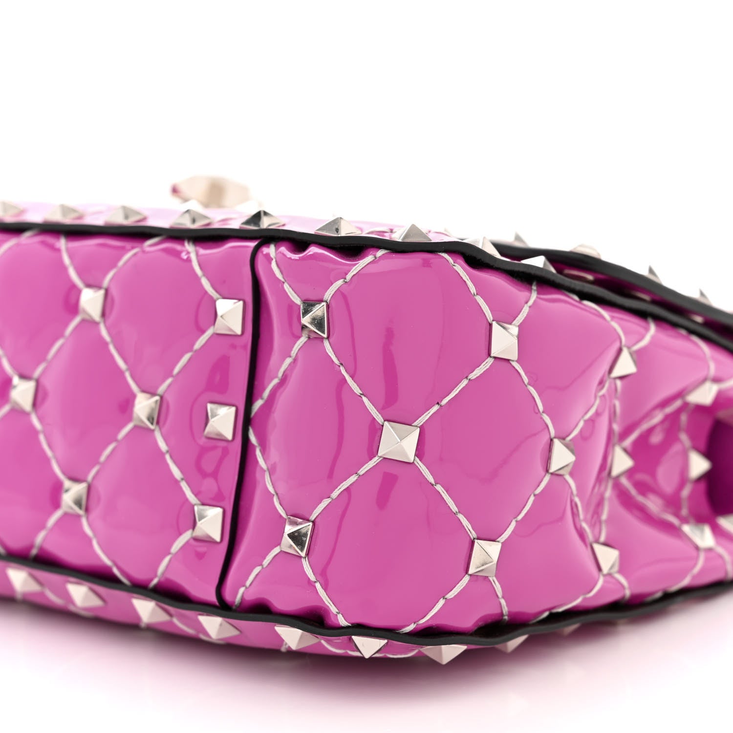 Valentino Garavani Patent Small Rockstud Spike Shoulder Bag Radiant Orchid 9 of 16