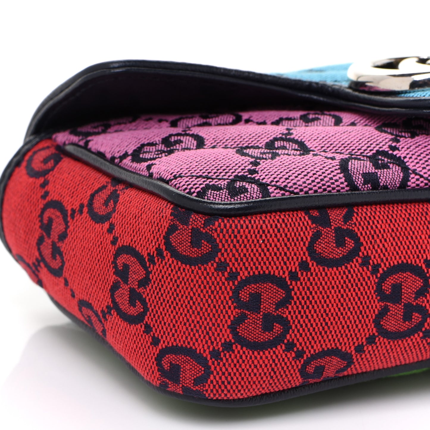 Monogram Multicolor Matelasse Diagonal Super Mini GG Marmont Shoulder Bag Light Blue Pink Blue Green Red