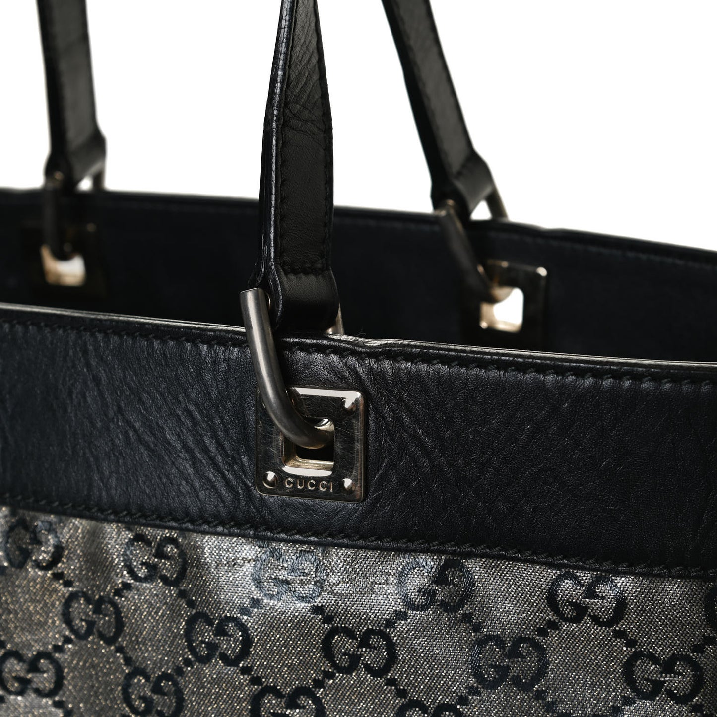 Crystal Monogram Bucket Tote Black