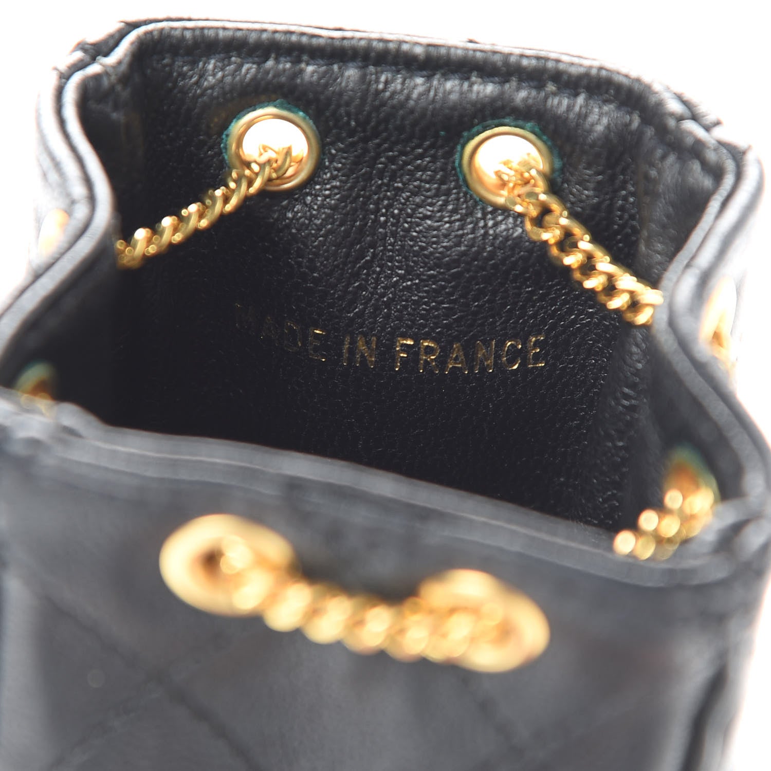 Chanel Lambskin Mini Drawstring Shoulder Bag Black 7 of 10