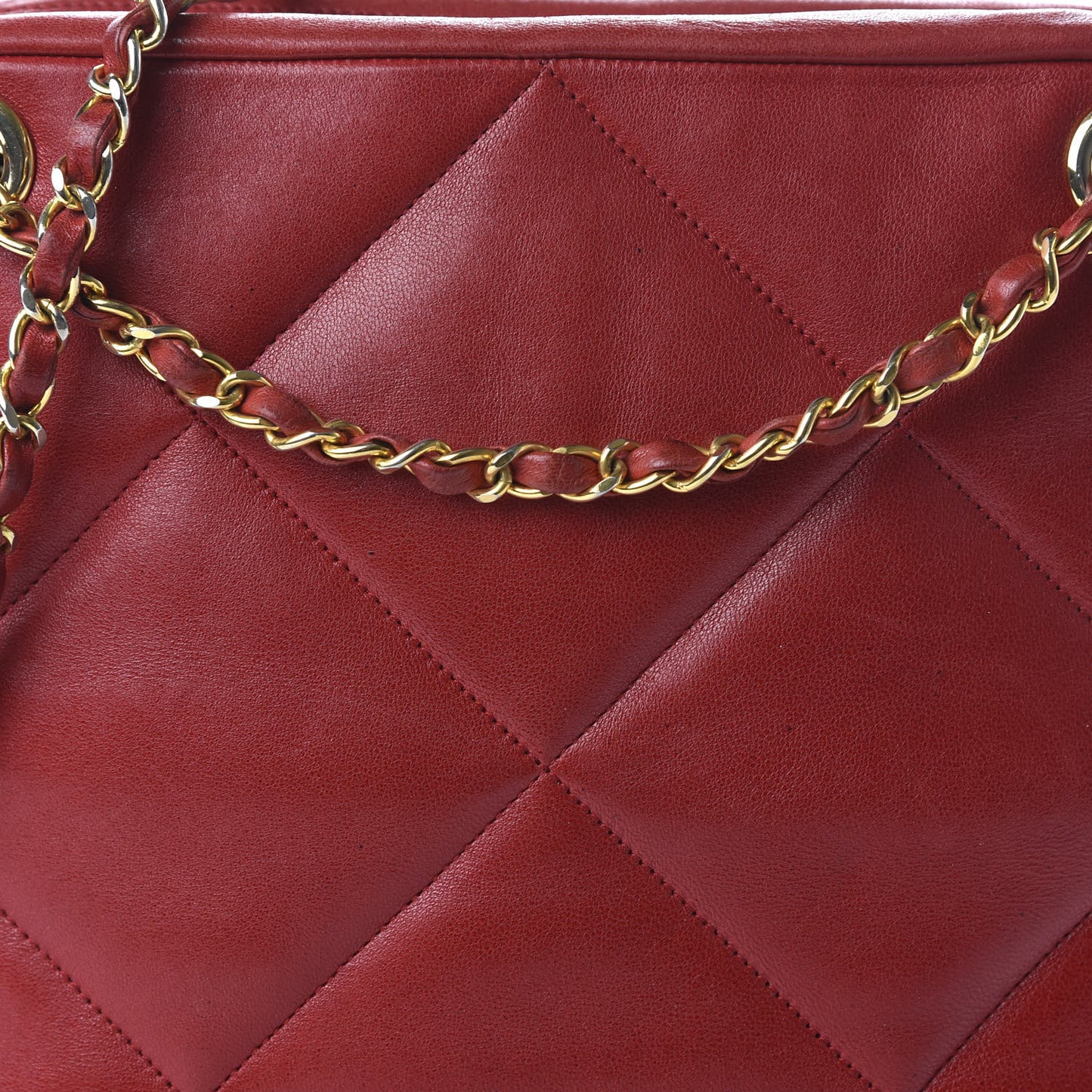 Lambskin Quilted Crossbody Red
