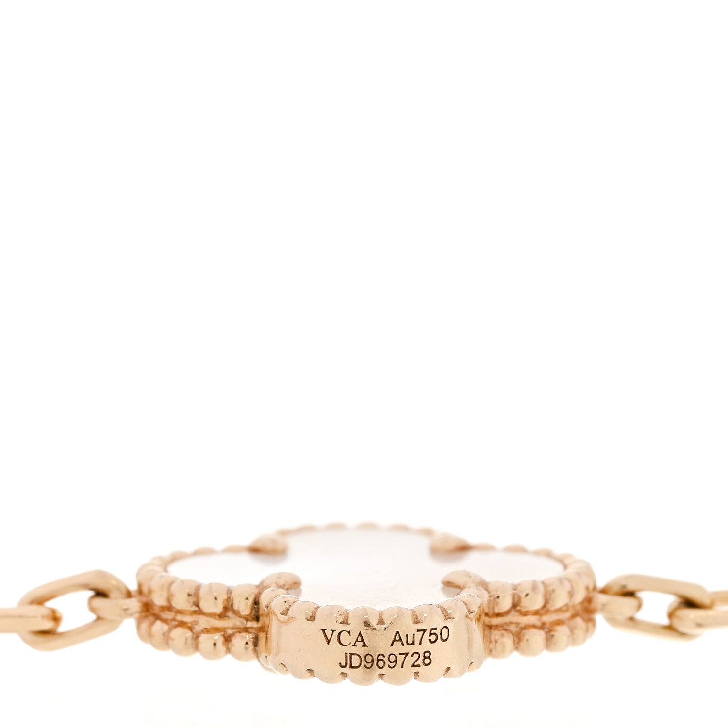 Van Cleef & Arpels 18K Yellow Gold Mother of Pearl 5 Motifs Vintage Alhambra Bracelet 3 of 4