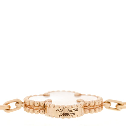 Van Cleef & Arpels 18K Yellow Gold Mother of Pearl 5 Motifs Vintage Alhambra Bracelet 3 of 4