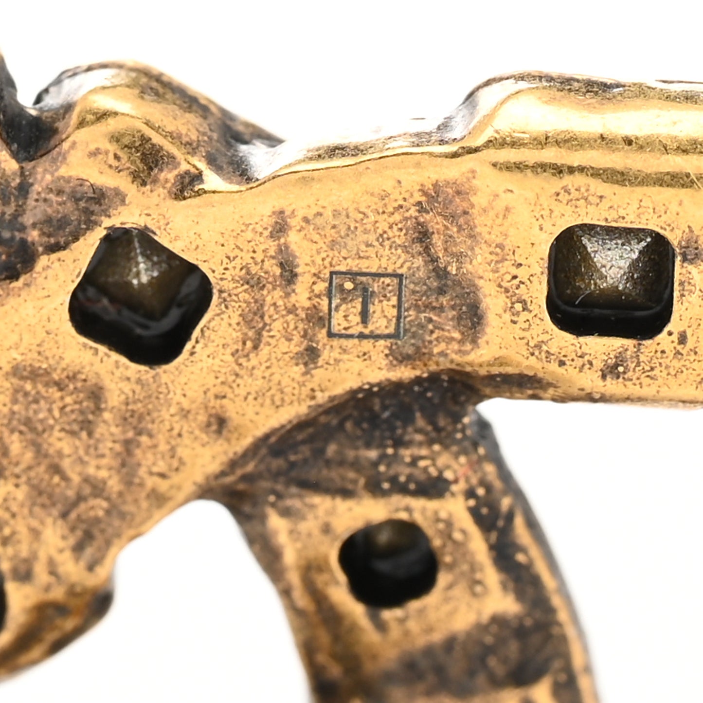 Crystal Double G Clip On Earrings Aged Gold Multicolor