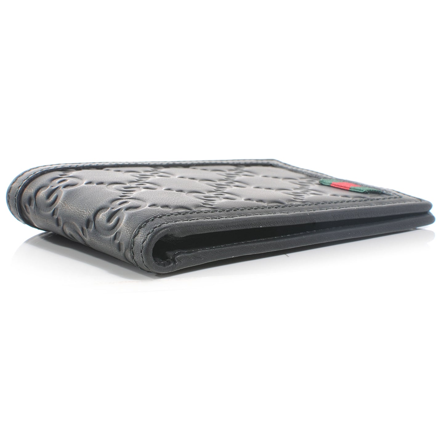 Guccissima Rubber Mini Bi Fold Wallet Black