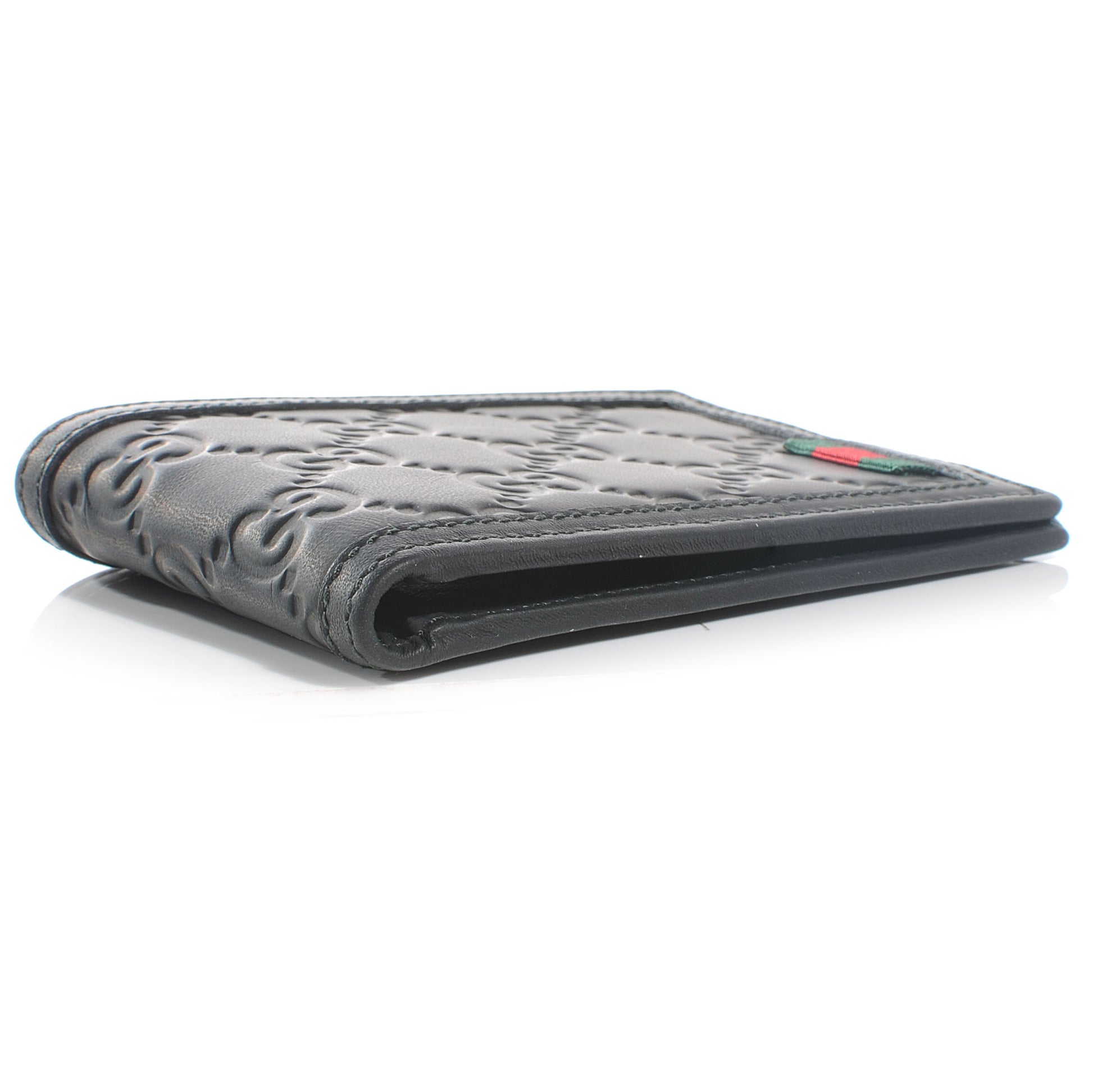 Gucci Guccissima Rubber Mini Bi Fold Wallet Black 4 of 7