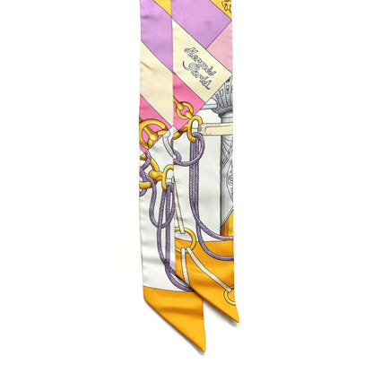 Hermes Silk Cliquetis Twilly Bouton D'Or Mauve 2 of 6