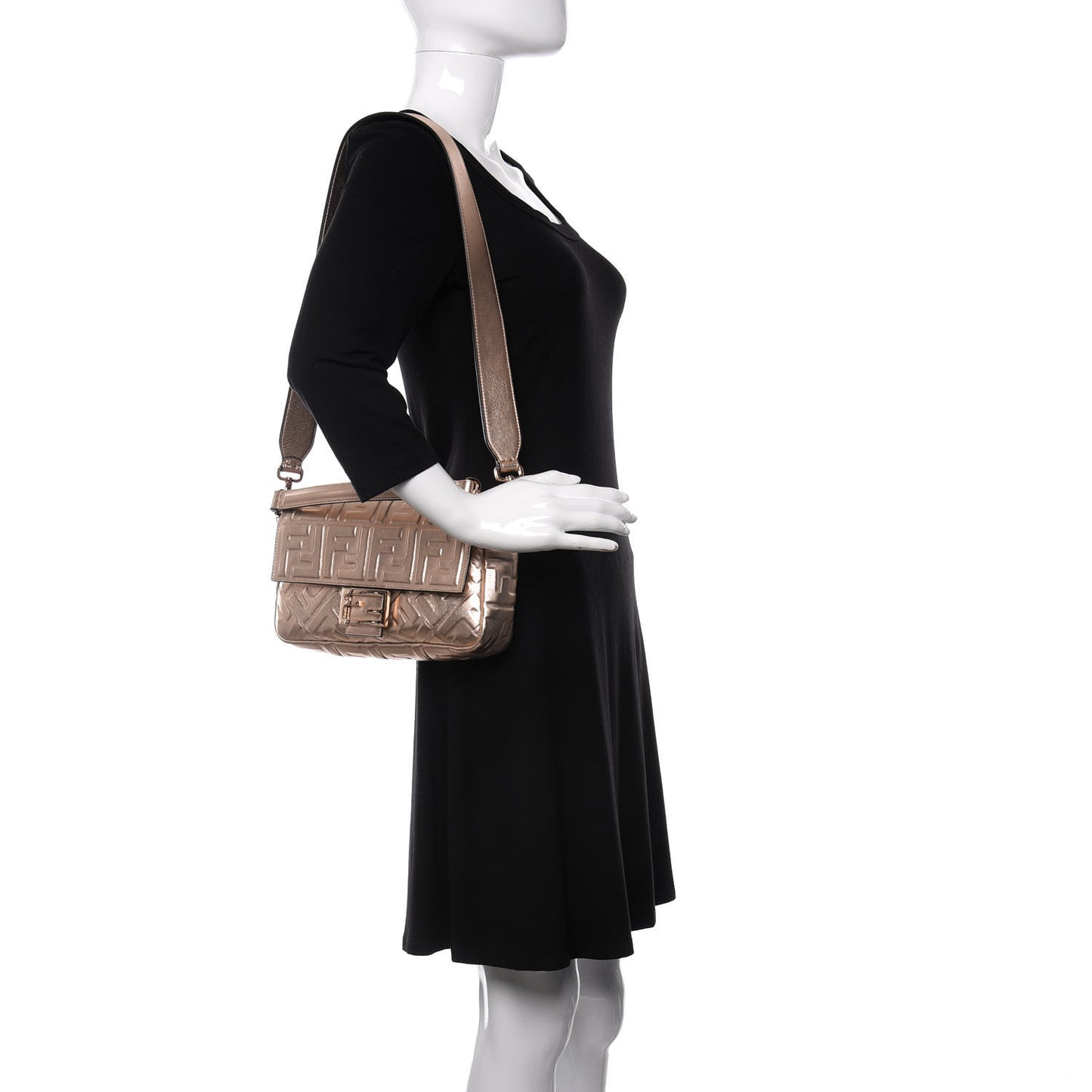 Vitello Laminato FF 1974 Embossed Baguette Rame