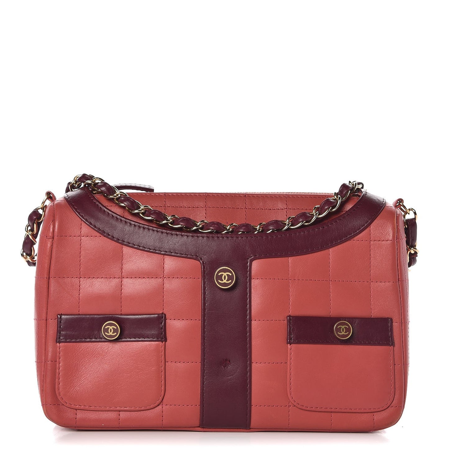 Calfskin Quilted Small Girl Shoulder Bag Pink