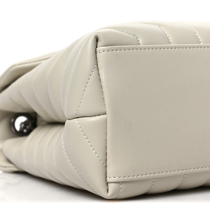 Saint Laurent Calfskin Y Quilted Monogram Medium Loulou Chain Satchel Blanc Vintage 6 of 7
