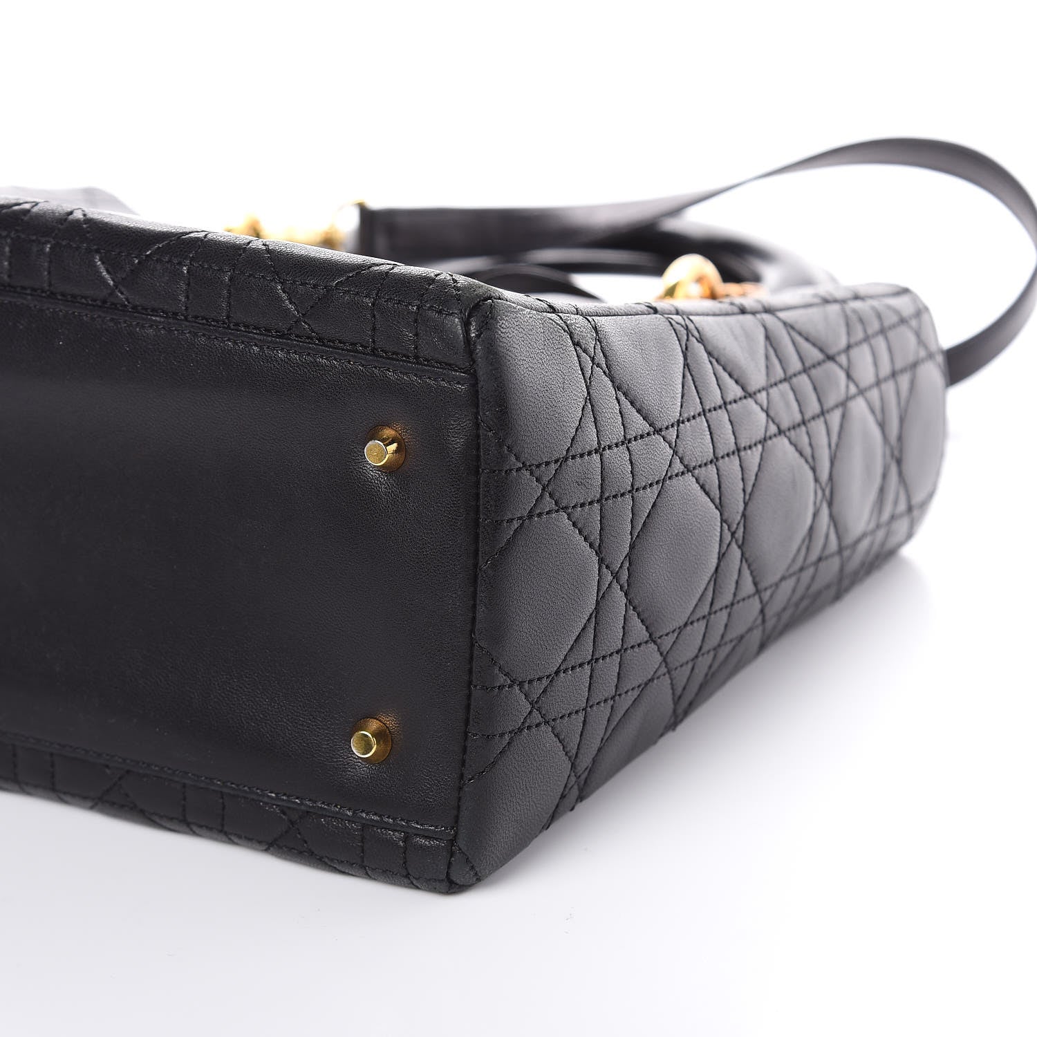 Christian Dior Lambskin Cannage Medium Lady Dior Black 14 of 16