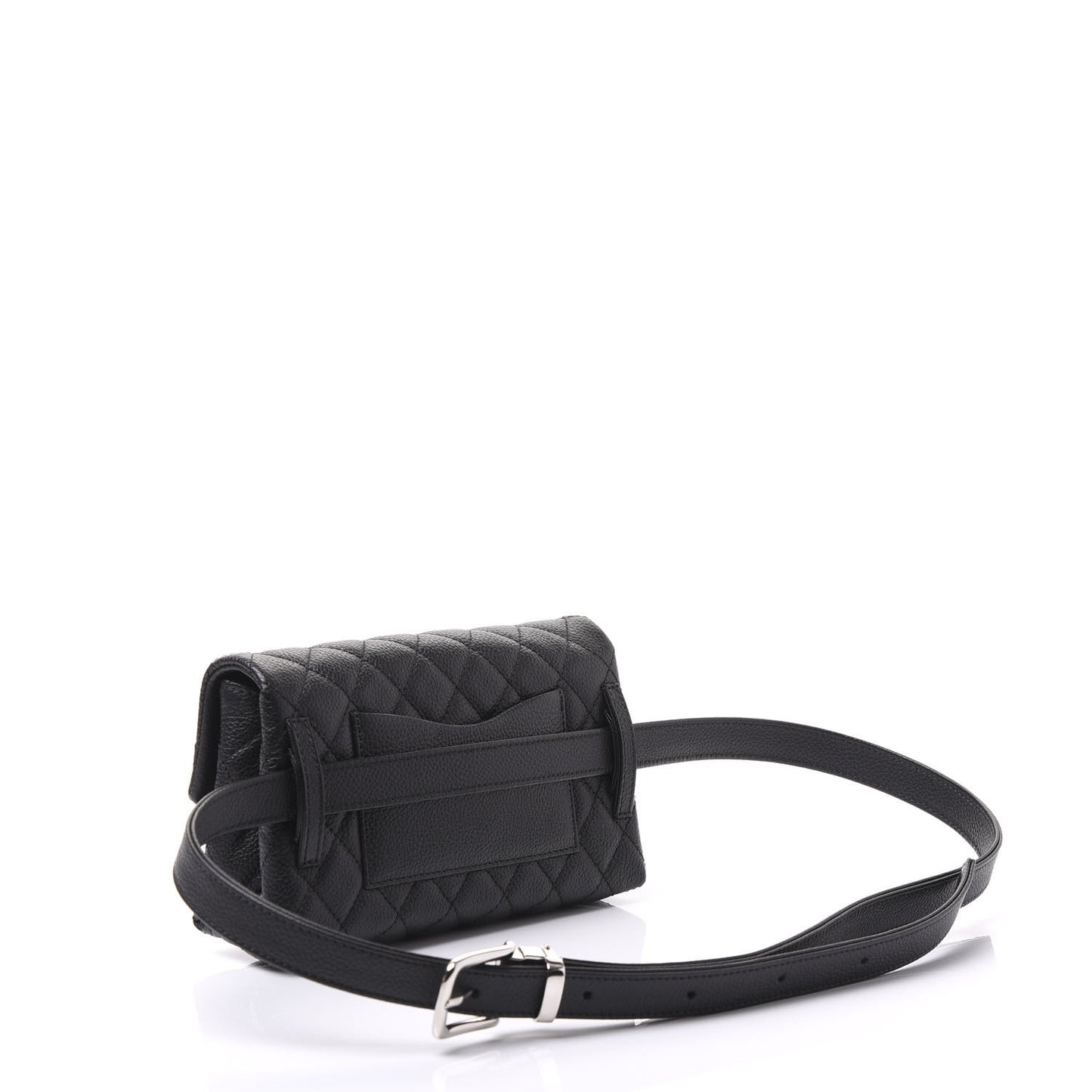 Grained Calfskin Quilted 2.55 Reissue Flap Belt Bag Clutch Black