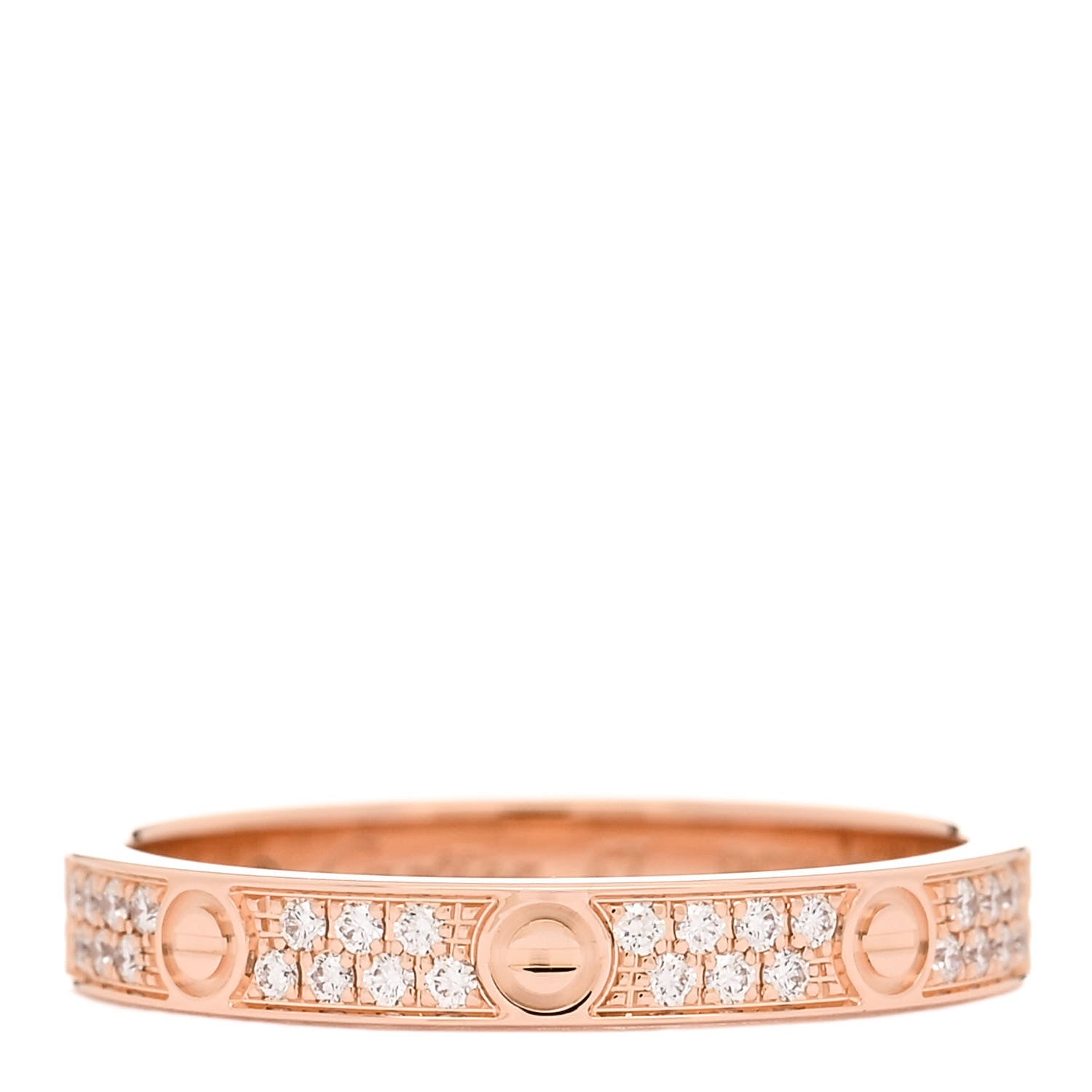 Cartier 18K Pink Gold Diamond 2.6mm LOVE Paved Band Ring 47 4 1 of 6
