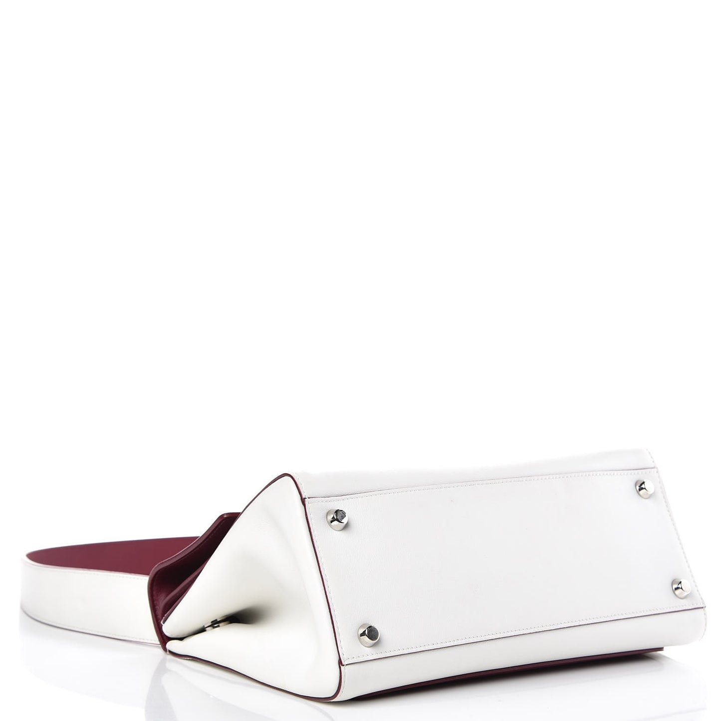 Calfskin Be Dior Double Flap White Burgundy