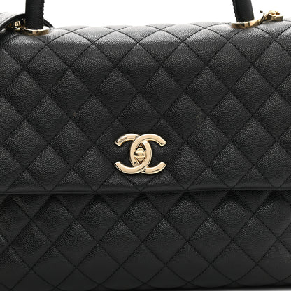 Chanel Caviar Quilted Medium Coco Handle Flap Black 8 of 13