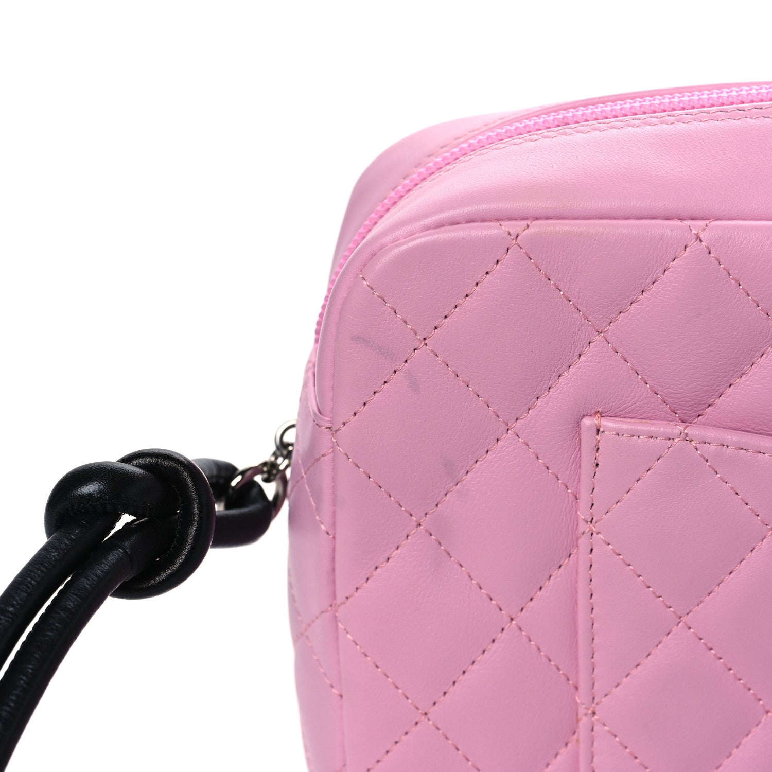 Chanel Calfskin Quilted Cambon Camera Case Pink Black 11 of 12