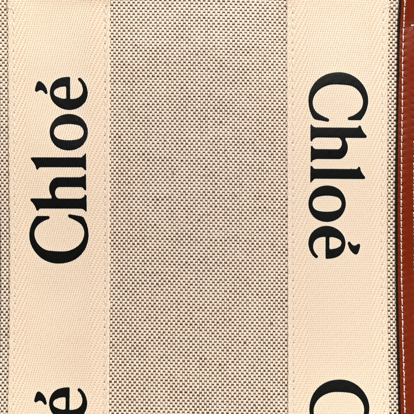 Cotton Calfskin Large Woody Ribbon Tote White Brown