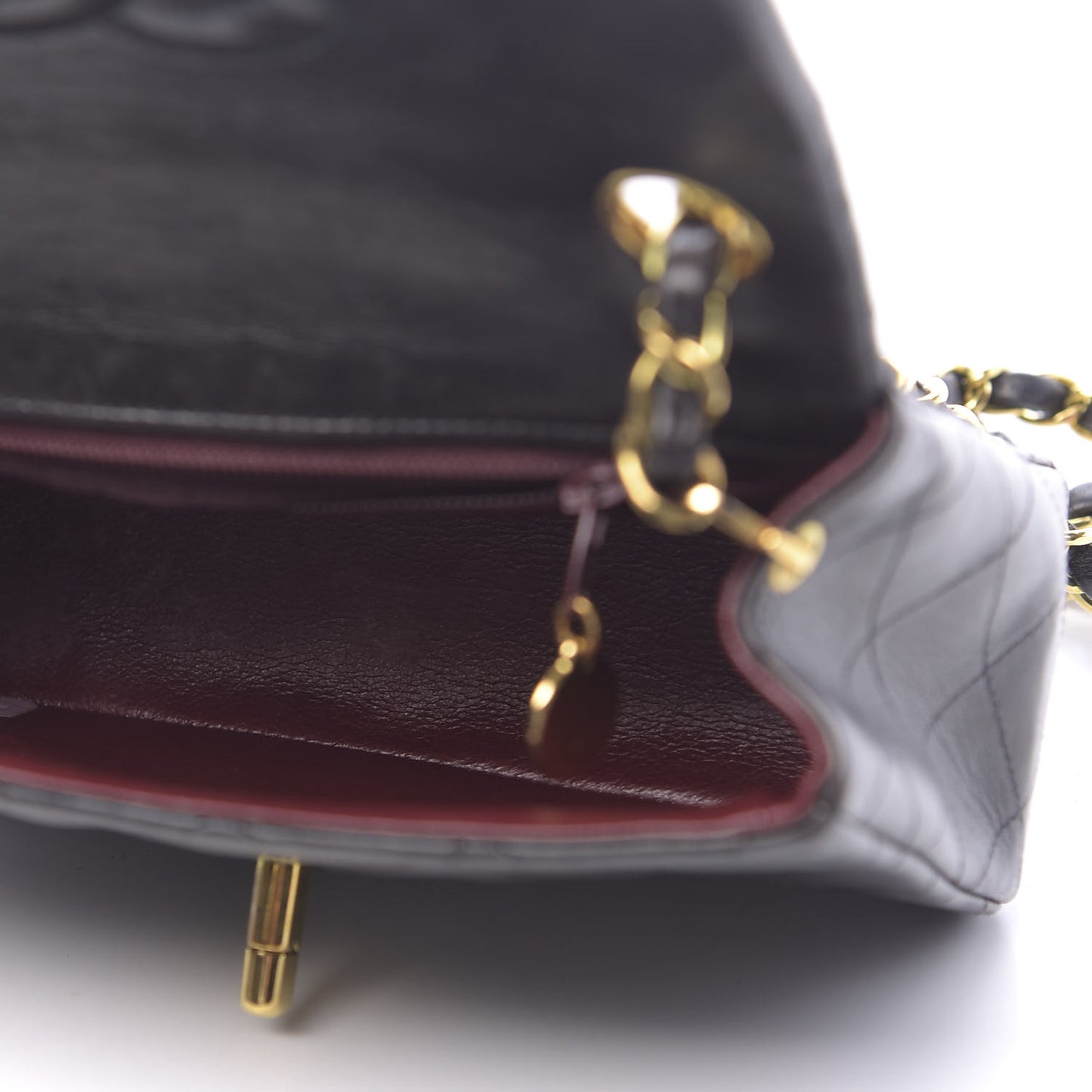 Lambskin Quilted Mini Square Flap Black