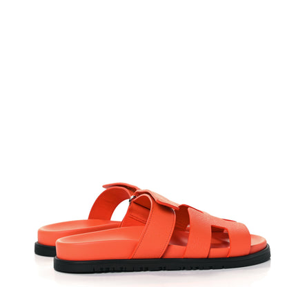 Hermes Epsom Womens Chypre Sandals 37.5 Rose Sorbert 4 of 8