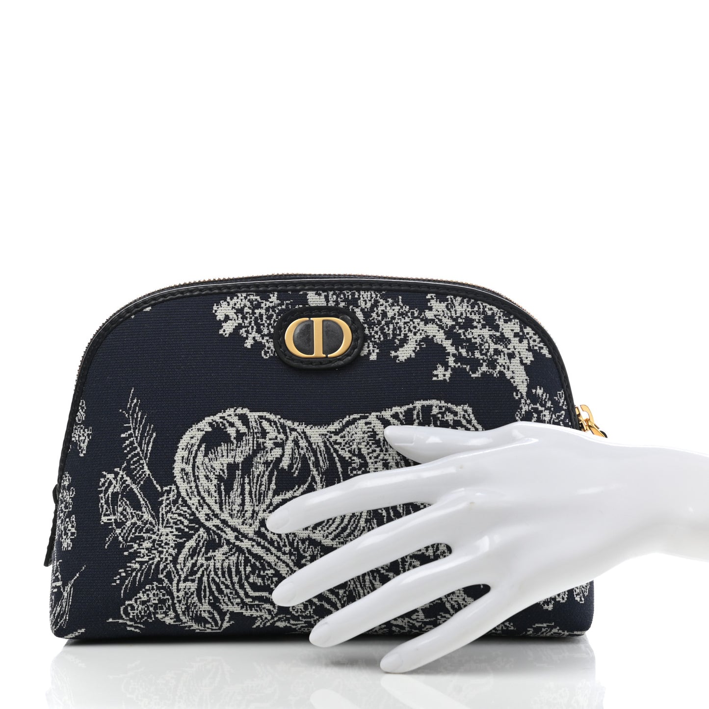 Embroidered Toile De Jouy 30 Montaigne Cosmetic Pouch Blue