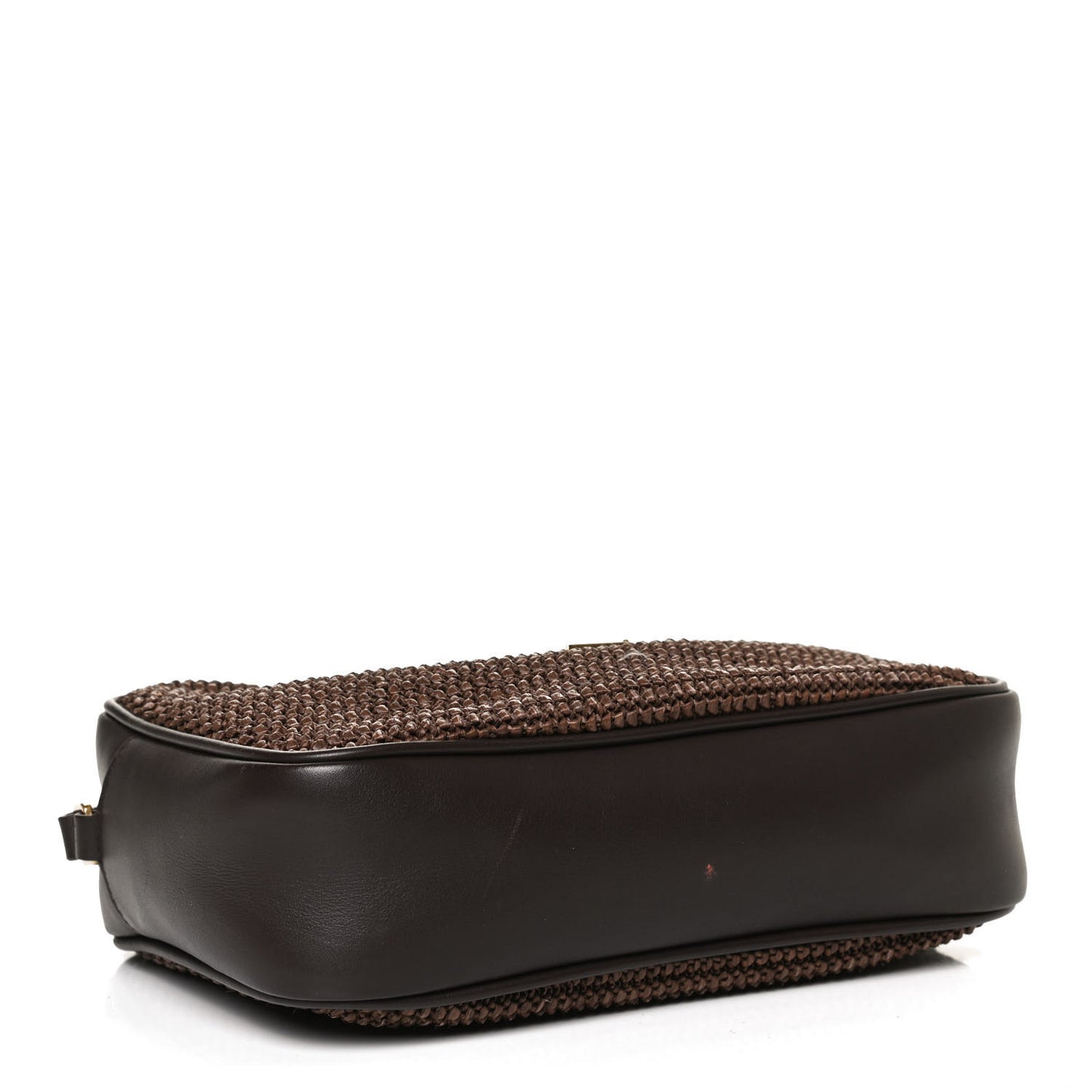 Raffia Canvas Monogram Lou Camera Bag Dark Chocolate