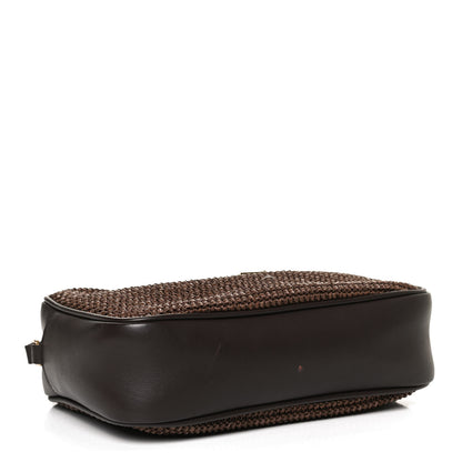 Saint Laurent Raffia Canvas Monogram Lou Camera Bag Dark Chocolate 3 of 9