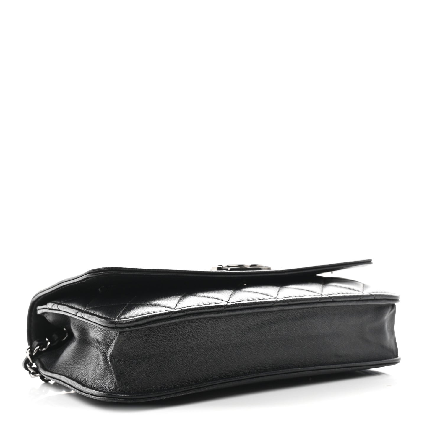 Lambskin Quilted Boy Wallet On Chain WOC Black