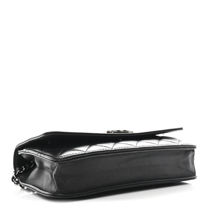 Chanel Lambskin Quilted Boy Wallet On Chain WOC Black 4 of 12