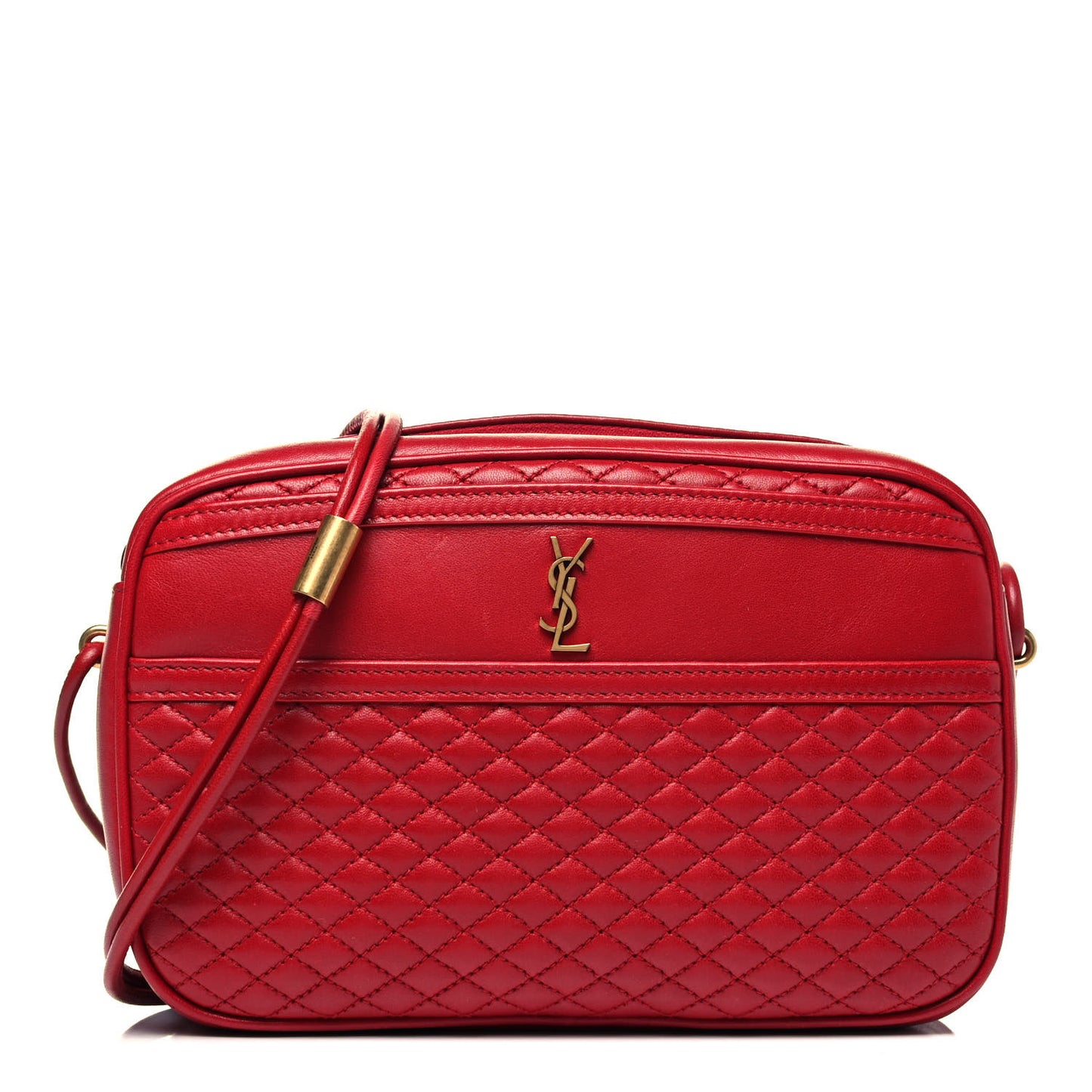 Lambskin Quilted Monogram Victoire Camera Bag Rouge Eros