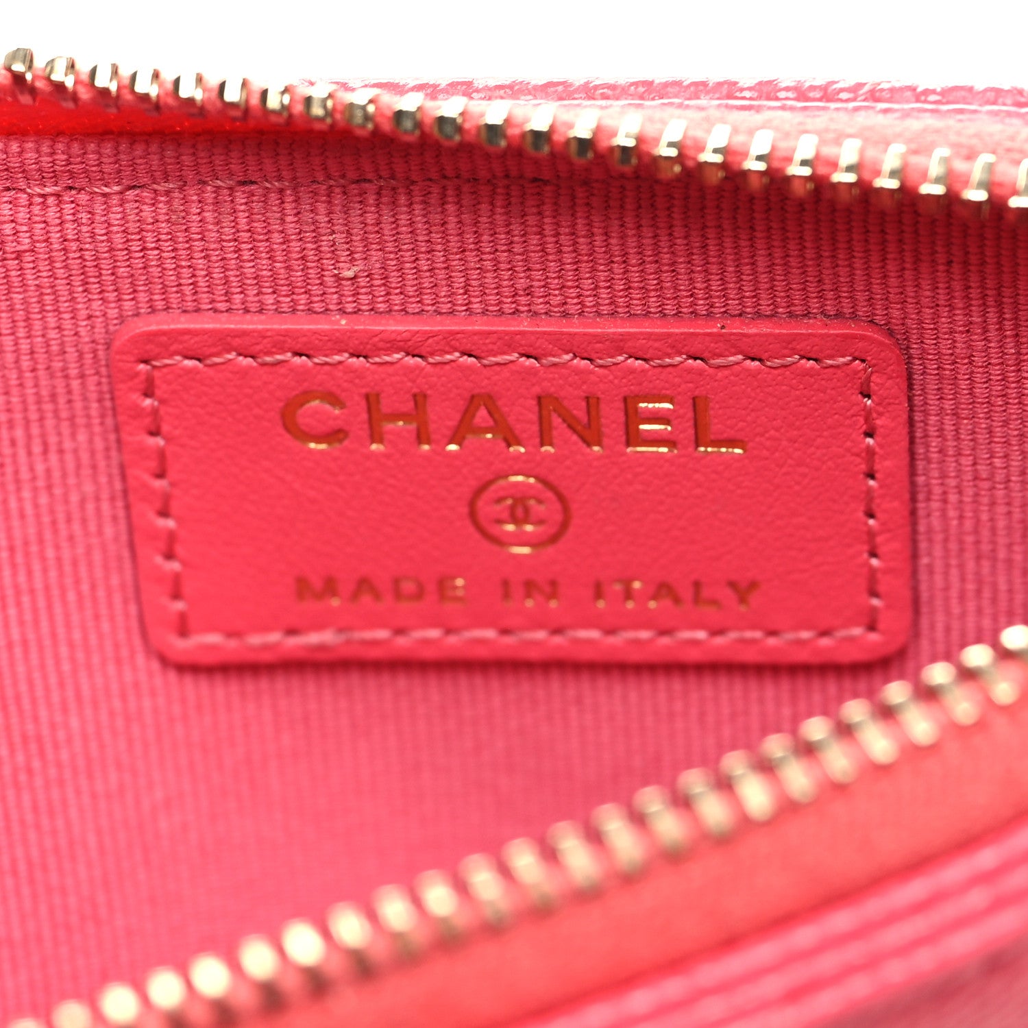 Chanel Caviar Quilted Flap Zip Card Holder Dark Pink 6 of 9