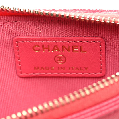 Chanel Caviar Quilted Flap Zip Card Holder Dark Pink 6 of 9