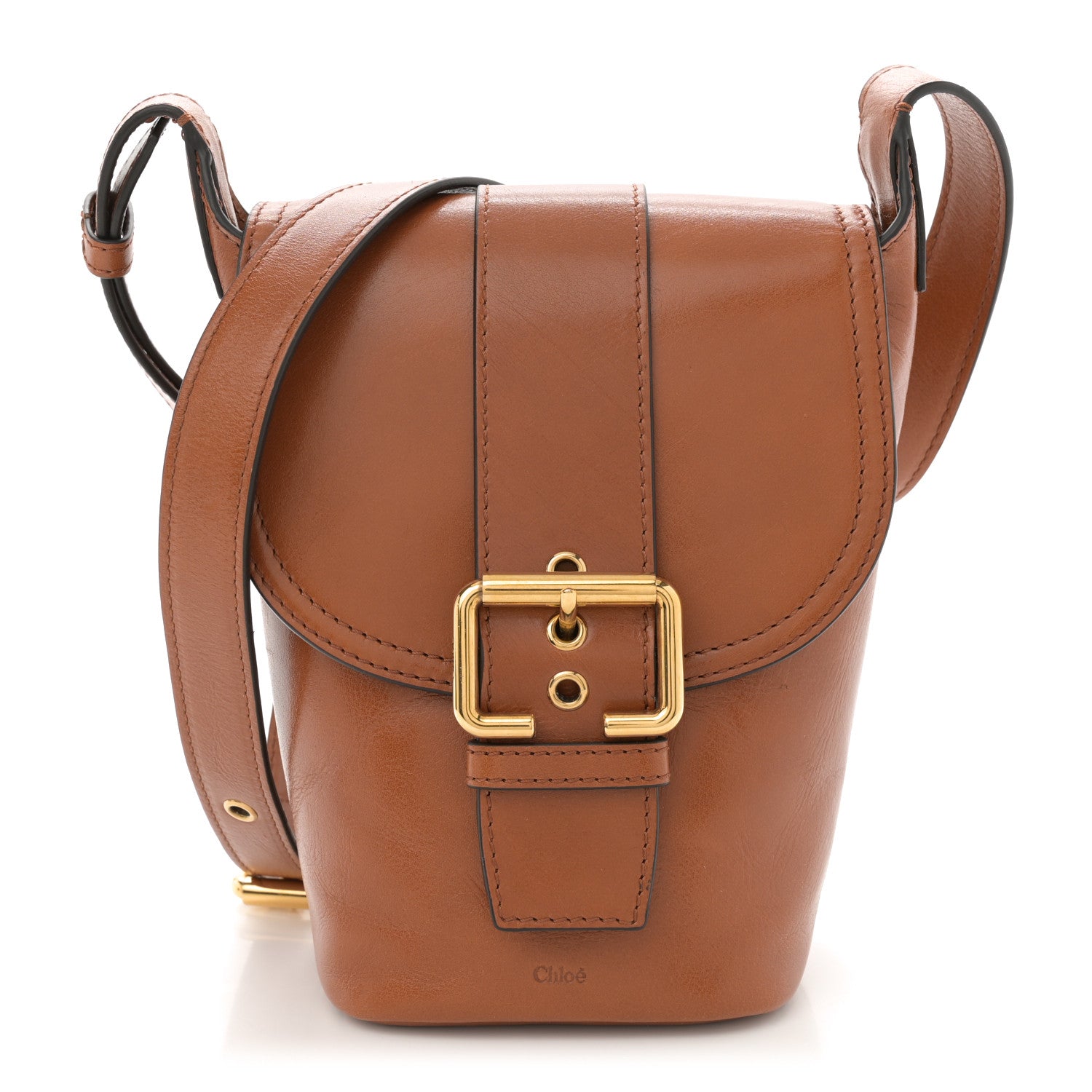 Chloe Shiny Calfskin Mini Saddle Bag Clay Brown 1 of 10