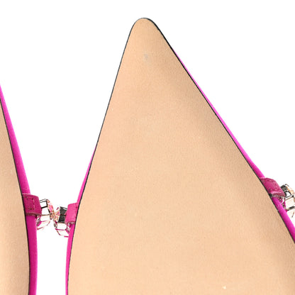 Jimmy Choo Satin Crystal Genevi Flat 35.5 Fuchsia Honey 9 of 11