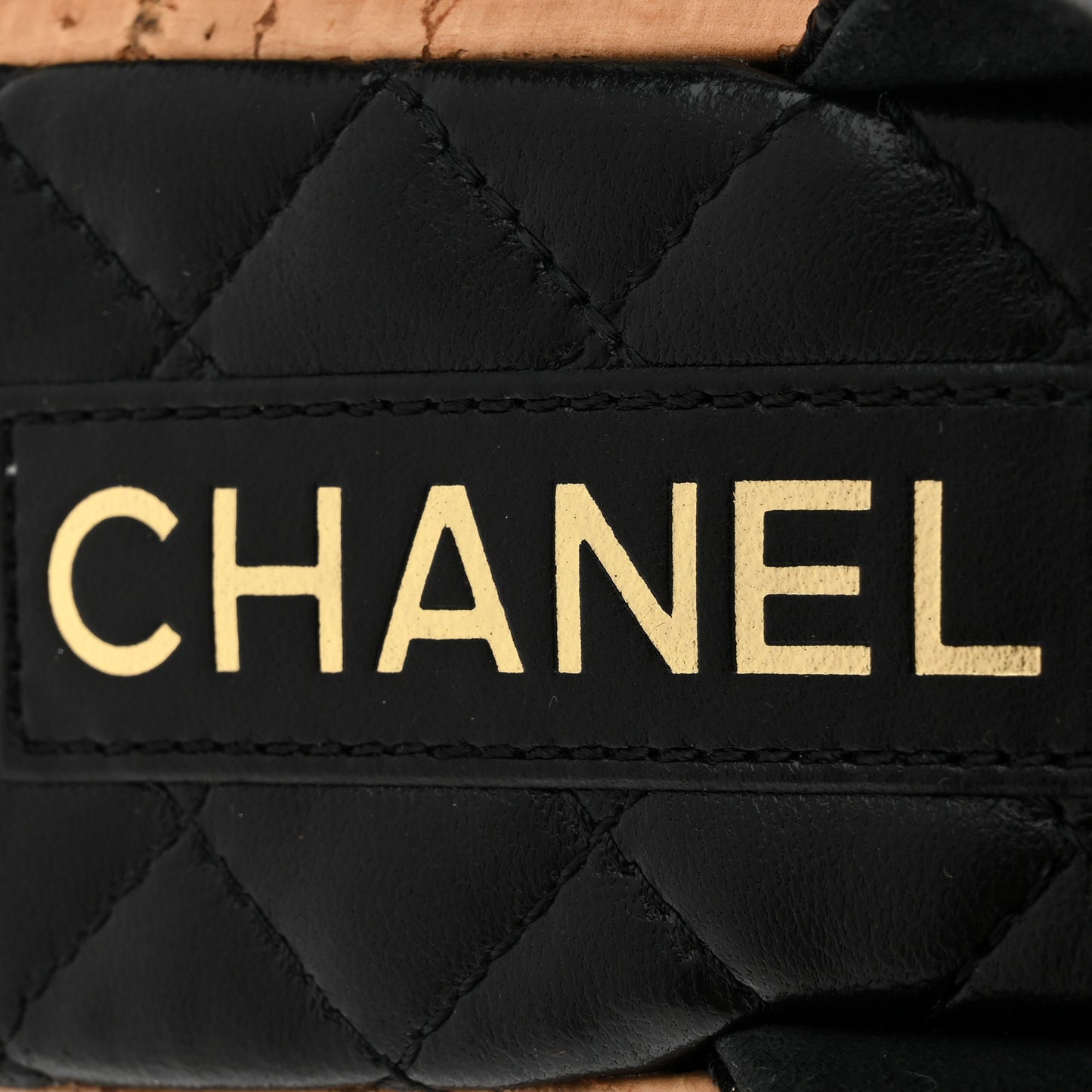 Lambskin Quilted Chain CC Sandals 40.5 Black